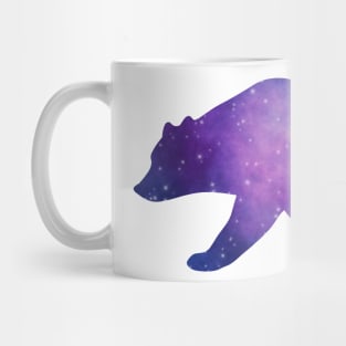 Grizzly Bear Spirit Animal Galaxy Silhouette with Stars Mug